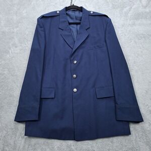 U.S. Air Force Men's 46XL Vintage Class A Navy Blue Silver Button Uniform Jacket